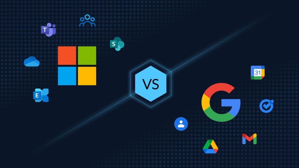 Aplikacije Microsoft 365 i Google Workspace