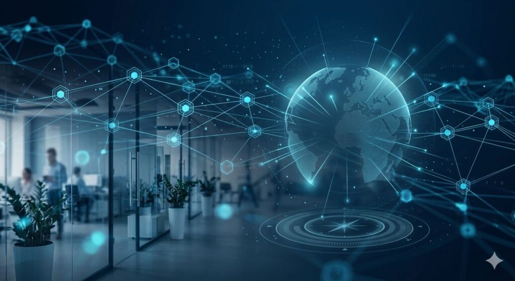 Digitalna mreža koja povezuje ured s internetom